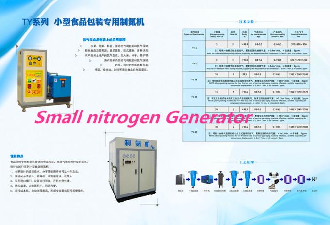 125V / 380V Nitrogen Food Storage Equipment Pressure Swing Adsorption Type -40℃ Dew Point 0